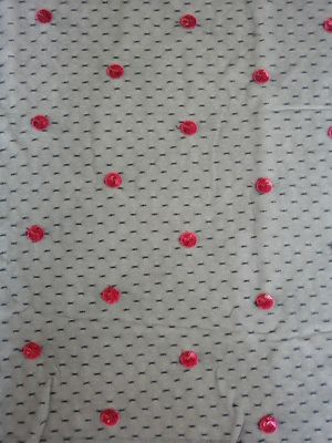 Vêtement rouge noir de robe de Dot Sequin Fabric For Day de polka