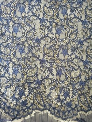 Tissu métallique de dentelle de Lurex de marine