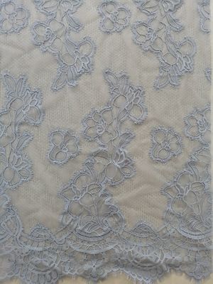 tissu français léger de dentelle de feston de cil de 121g/m Chantilly