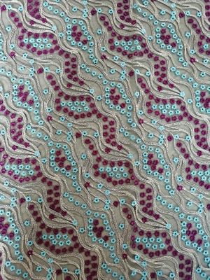 49 pouces ont coloré le tissu de luxe floral de la dentelle 3D pour les robes femelles