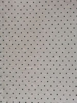 La polka rose Dot Flocked a brodé le tissu de dentelle de maille
