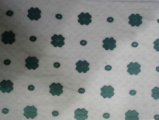 Les femmes libres AZOÏQUES réutilisées habillent le tissu brodé vert de dentelle