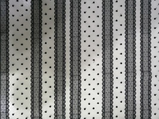 Dot Line Tulle Mesh Embroidered noir lacent le tissu pour le textile à la maison