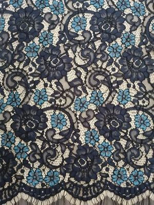 Tissu de dentelle de bord de feston de cil