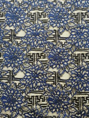 Tissu attaché bleu de dentelle fleur à la maison de textile de grande pour la robe de petite fille