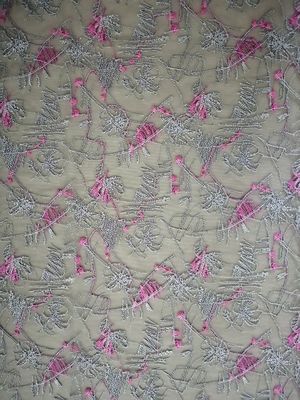 Rose Tulle floral africain Mesh Colored Embroidery Fabric