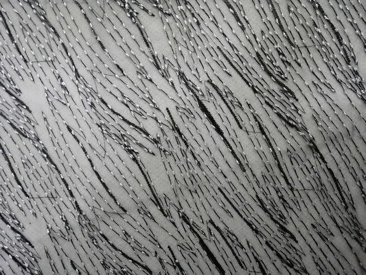 Tissu de Tulle Mesh Lurex Metallic Sequin Embroidery