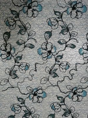 Tissu floral de robe de soirée de Mesh Green Colored Embroidery Fabric de dentelle