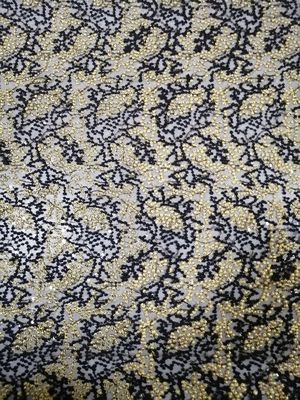 Paillette brodée par noir Mesh Fabric de partie de 125CM