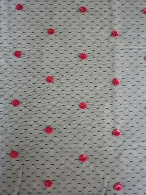 La paillette rouge de cercle a brodé le tissu pour Madame Evening Dress