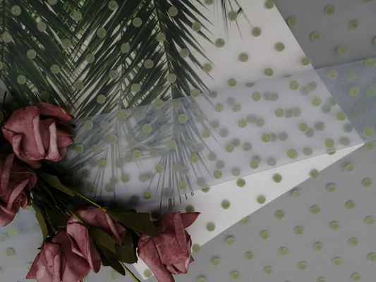Polka verte Dot Tulle Flocked Mesh Fabric de scintillement pour peu de fille