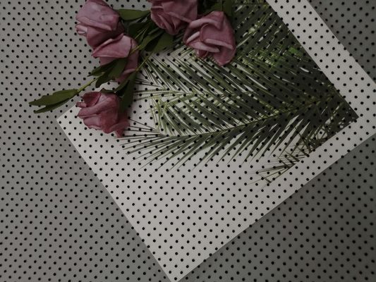 Dot Flocking Tulle Mesh Flocked noir Mesh Fabric