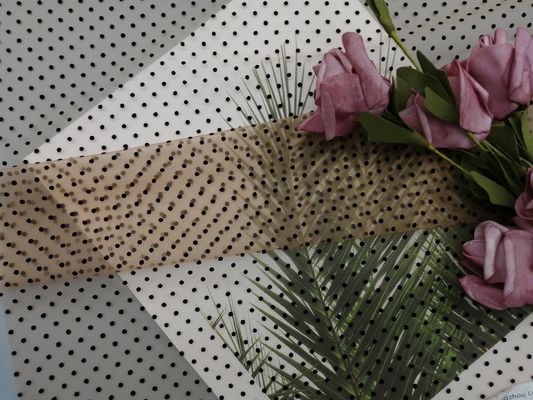 Dot Flocking Tulle Mesh Flocked noir Mesh Fabric