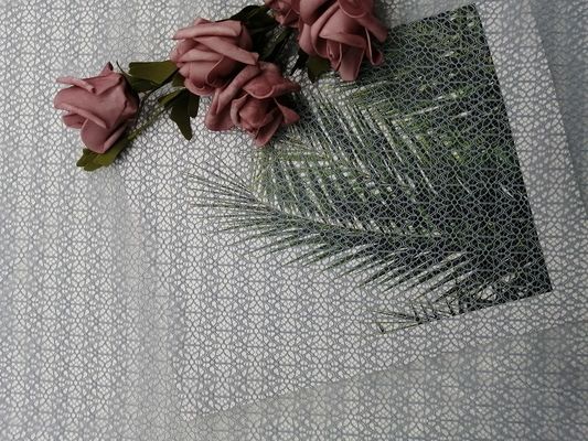 Grey Lightweight Geometric Lace Tulle Mesh For Evening Dress