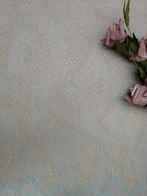 Textile géométrique métallique de femmes de tissu de dentelle de broderie de partie