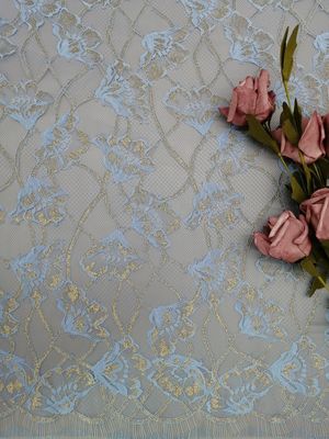 Textile floral métallique de vêtement de femmes de tissu de broderie de dentelle