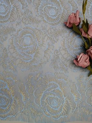 Tissu métallique floral de dentelle
