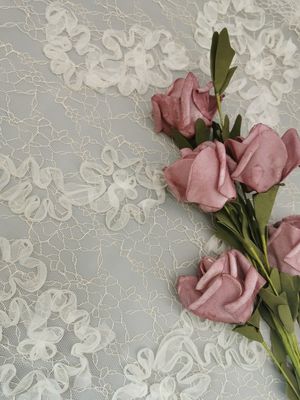 Tissu attaché de dentelle de crochet