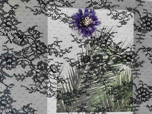 Tissu en nylon de dentelle de fleur de 100%