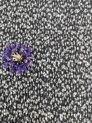 Chrysanthème Mesh Pleated Lace Fabric imprimé par polyester 100%