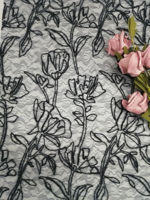 La paillette de velours de robe de soirée a brodé la NORME large 100 du tissu 125cm OEKO TEX