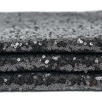 la paillette scintillante de scintillement de 125cm a brodé le tissu pour la robe habillée