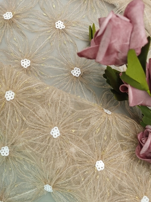 Le crochet de tissu de Madame Garment Sequin Embroidered lacent la broderie de Tulle
