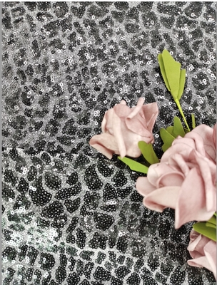 La robe de soirée de tissu brodé de paillette de partie lacent le tissu de dentelle de paillette de velours