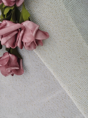 Dentelle plissée de Tulle Mesh Foil Printed Fabric Shimmering Tulle