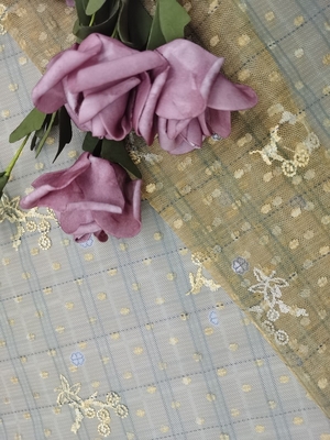 La dentelle de broderie imprimant le tissu a imprimé la dentelle de Printred Tulle de tissu de dentelle