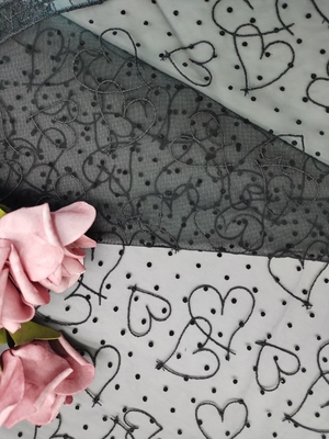 Azo 100% de Tulle Mesh Printed Lace Fabric de polyester libre