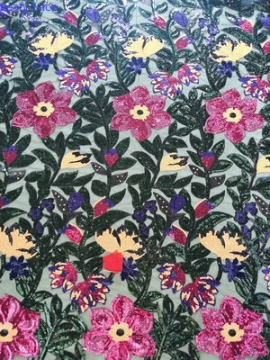 La paillette de Geo a brodé le tissu nuptiale 125CM OEKO TEX Standard 100