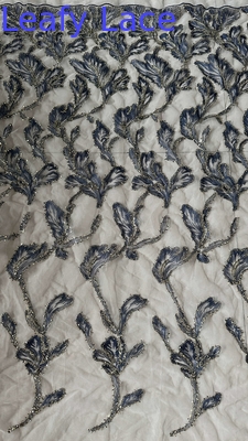 Tissu en dentelle métallique de haute qualité Elegante mariage 60 Yards Tissu brodé