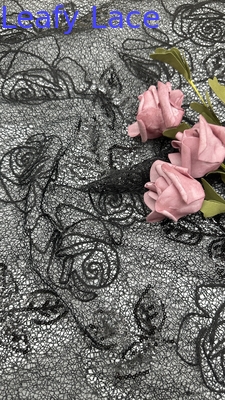 Tissu de dentelle en polyester en dentelle avec câble Tissu de dentelle élégante en dentelle brodée en dentelle