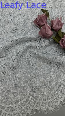 Polyester Viscose coton spandex blanc 100% tissus de dentelle brodée