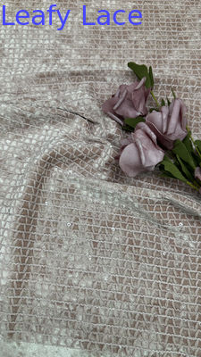 100% polyester de broderie en maille de paillettes de dentelle de tissu hollow-up élégante dentelle Fabic