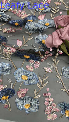 Tissu en dentelle brodée de sequins, élégant, en résille, personnalisé, nouvelle collection