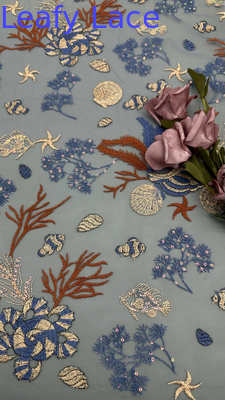 Tissu de sequins colorés de la mer pour broderie, du luxe de l'usine au défilé – Premium Laceess